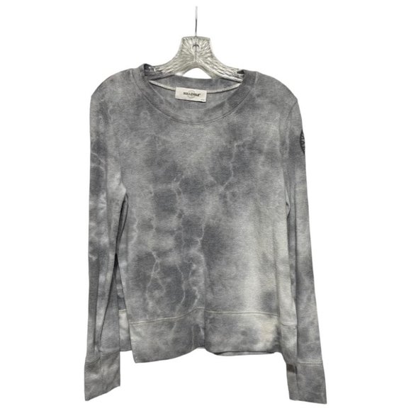 Soulcycle Small Grey Tie Dye Detail Long Sleeve Crew Neck Graphic Sweatshirt - Picture 2 of 6